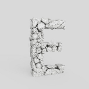 地位较高的例信英语字母表的第5个字母使关于光滑的石头向一白色的b一