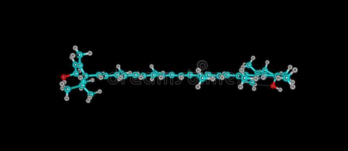 叶黄素分子的结构隔离的向黑的