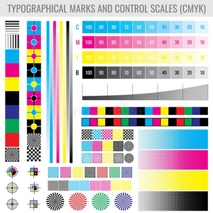 用于印刷的四分色压照片痕迹和颜色声调梯度马上的齿龈为照片er