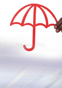 纸将切开出局保护的雨伞