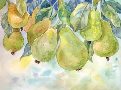 水彩illustrati向.秋背景照片