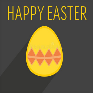 矢量复活节鸡蛋和黄色的祝愿向黑暗的背景和l向