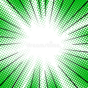 绿色的辐射状的运动台词半音为漫画超级英雄