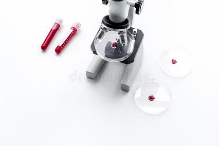 血分析采用cl采用acal实验室.试验管在近处显微镜向where哪里