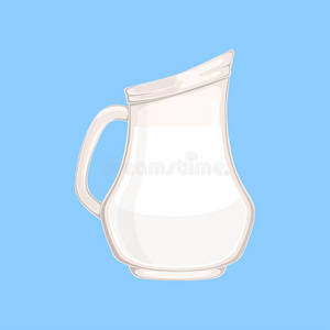 玻璃n.大罐或大水罐关于奶,新鲜的,健康的牛奶场产品vectograp矢量图