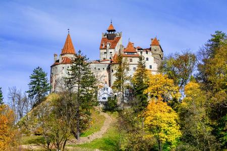 糠城堡,布拉索夫,特兰西瓦尼亚,罗马尼亚.秋风景机智