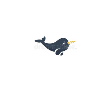 角鲸鲸标识样板.海生活动物矢量设计