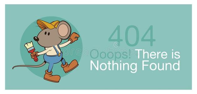 错误404和有趣的老鼠横幅
