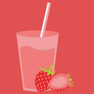 健康的自然的鸡尾酒喝和甜的草莓.新鲜的器官