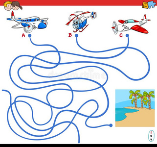 小路迷宫游戏和飞机字符