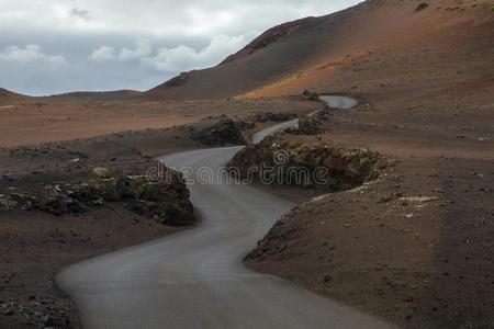 火山的月的风景关于蒂曼法亚国家的公园