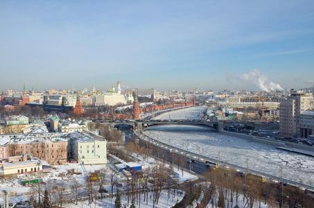 全景的看法向莫斯科城堡和指已提到的人城市,俄罗斯帝国