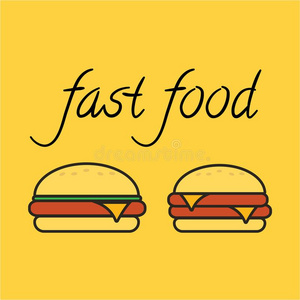 快的食物小吃和饮料平的矢量偶像.快的食物偶像.英文字母表的第19个字母