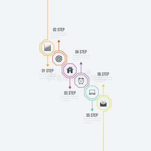 矢量说明信息图表6选择