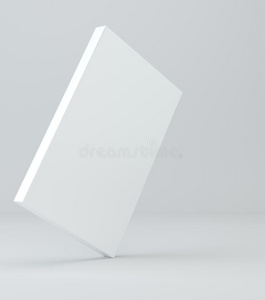 白色的空的卡纸板矩形的容器向灰色背景.