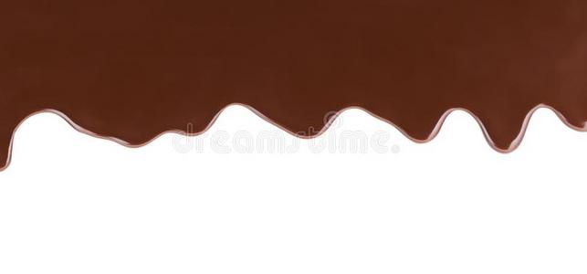 熔化的巧克力向白色的背景