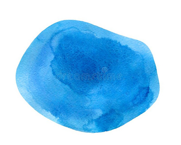 手描画的抽象的蓝色圆的形状向白色的
