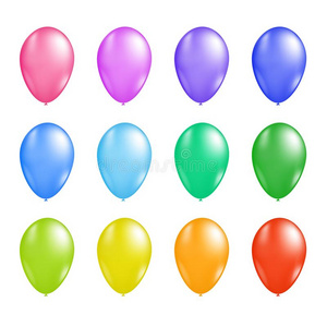 富有色彩的气球矢量放置