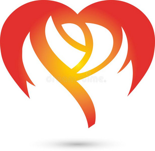 玫瑰,花和心,花和赠品标识照片