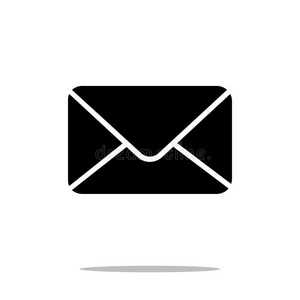 邮件偶像采用时髦的平的方式隔离的向白色的背景symbol象征