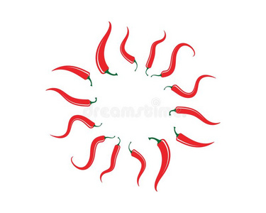 红色的热的自然的红辣椒矢量说明