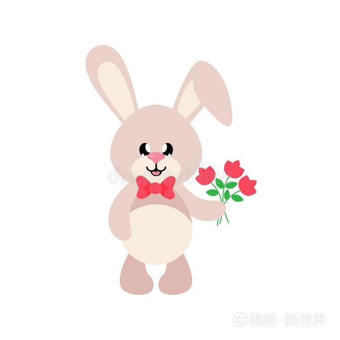 漫画漂亮的兔子和关系和花