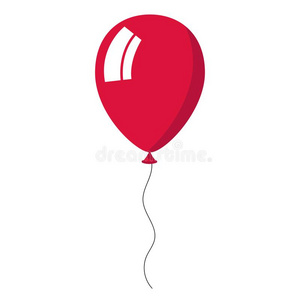 深红色气球向白色的背景