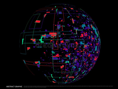 抽象的球形的图解的设计.