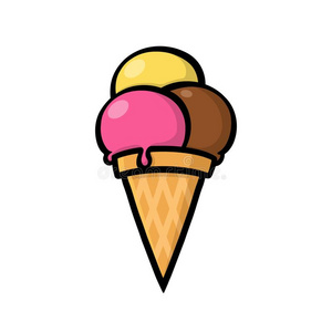 冰乳霜圆锥体说明向白色的背景照片