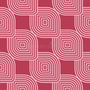 红色的和苍白的粉红色的几何学的装饰.无缝的模式