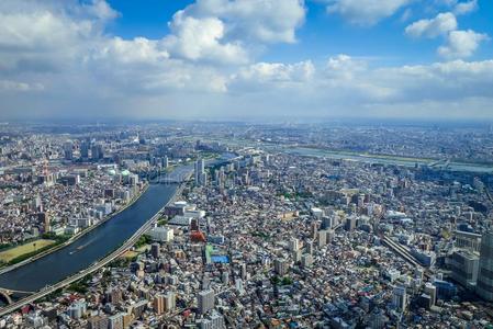 东京城市地平线空气的看法,黑色亮漆