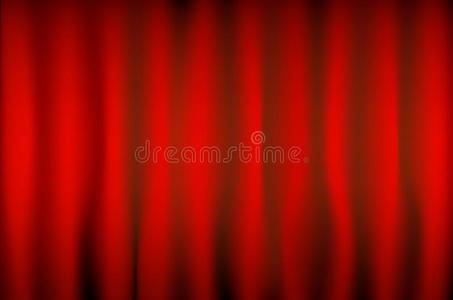 矢量剧场红色的窗帘和地点照明