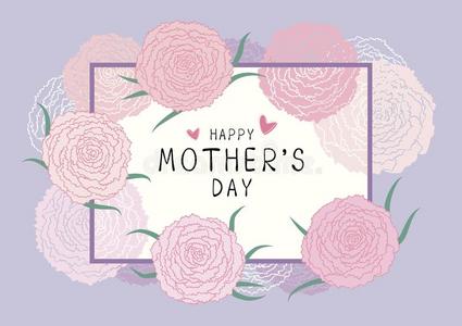 幸福的母亲一天设计关于粉红色的康乃馨花