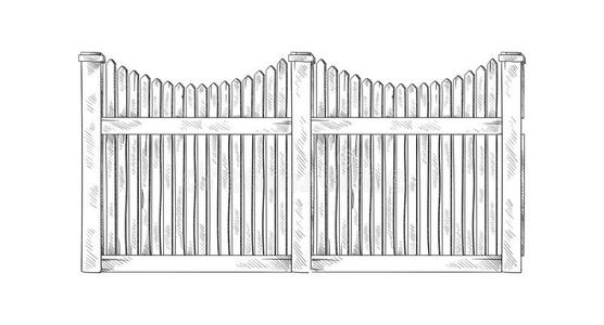 木制的草图栅栏