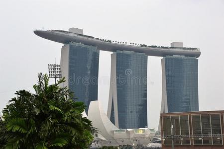 美丽的风景一起新加坡小艇船坞湾沙