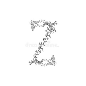信英语字母表的第26个字母花的装饰