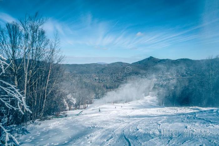 风景优美的看大约食糖山滑雪求助采用北方carol采用a