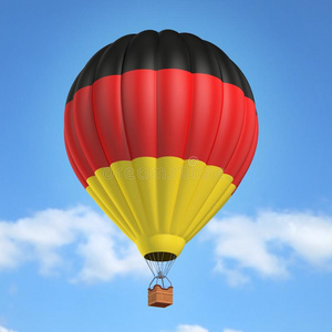 热的天空气球和德国的旗