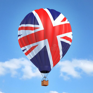 热的天空气球和统一的王国旗