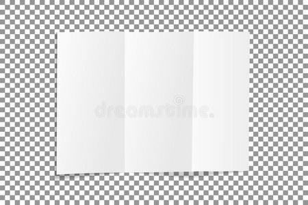 空白的折叠的传单白色的纸.纸和软的阴影,弧点元
