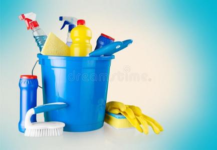 清洁日用品收集采用蓝色水桶