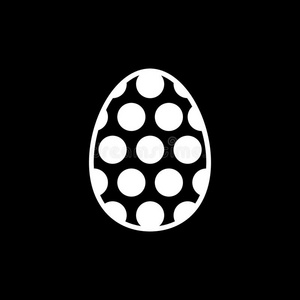 复活节鸡蛋有点的矢量偶像.两个复活节卵.平的简单的线条