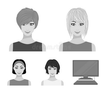 类型关于女性的发型单色画偶像采用放置收集FaroeIslands法罗群岛