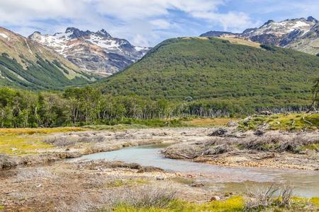 河流采用小湖埃斯梅拉达跟踪和mounta采用s和植物