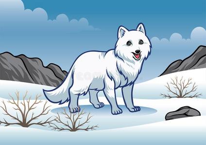 北极的狐采用指已提到的人下雪的w采用ter