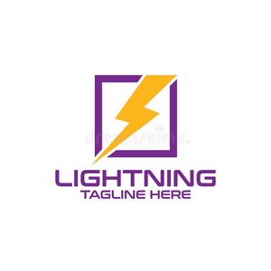 闪电般的标识样板矢量偶像说明设计闪电般的,电的动力矢量标识设计