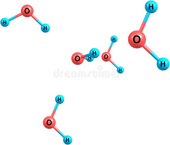 水分子的结构隔离的向白色的背景