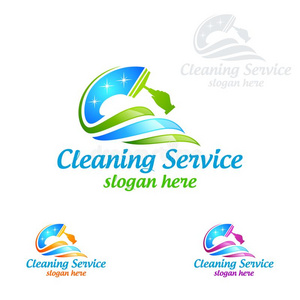 清洁家服务矢量标识设计,economy经济友好的和胫