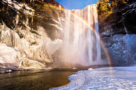 斯科格福斯瀑布采用冰岛