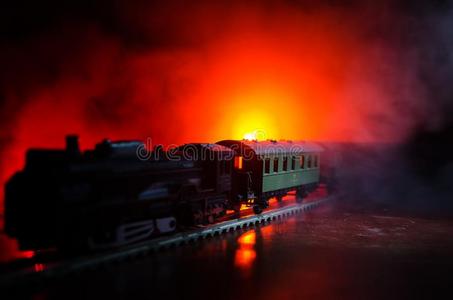 火车活动的采用雾.古代的蒸汽火车头采用夜.夜Turkey土耳其